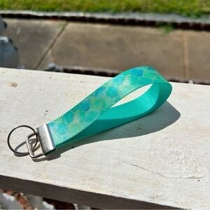 Handmade Aqua Mermaid Tail Keychain Wristlet